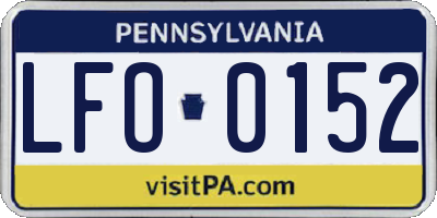 PA license plate LFO0152