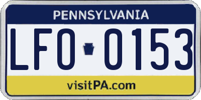 PA license plate LFO0153