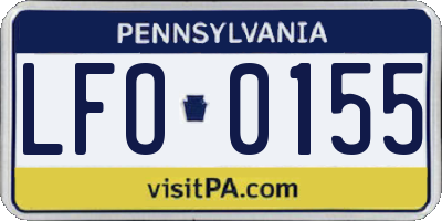 PA license plate LFO0155