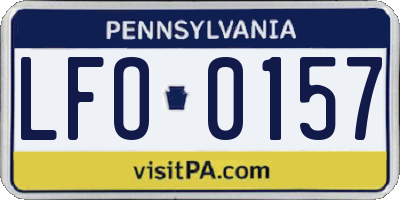 PA license plate LFO0157