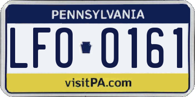 PA license plate LFO0161