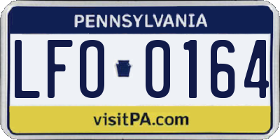 PA license plate LFO0164