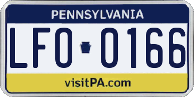 PA license plate LFO0166