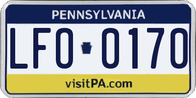 PA license plate LFO0170