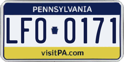 PA license plate LFO0171