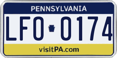 PA license plate LFO0174