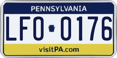 PA license plate LFO0176