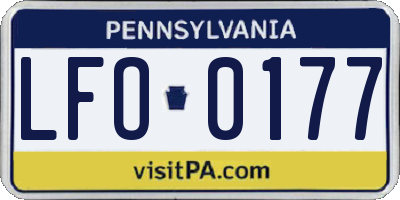 PA license plate LFO0177