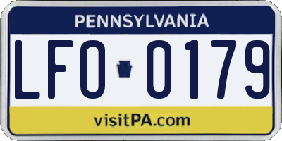 PA license plate LFO0179