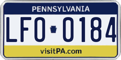 PA license plate LFO0184