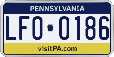 PA license plate LFO0186