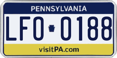PA license plate LFO0188