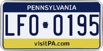 PA license plate LFO0195