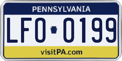 PA license plate LFO0199