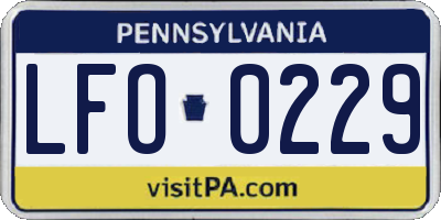 PA license plate LFO0229