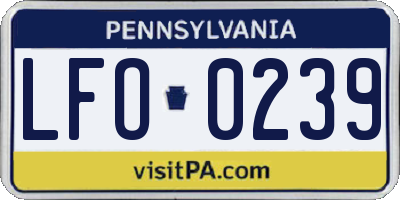 PA license plate LFO0239