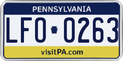 PA license plate LFO0263
