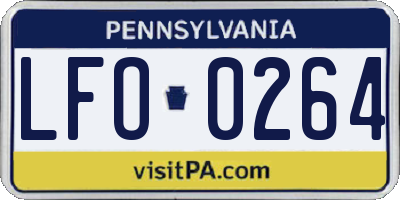 PA license plate LFO0264