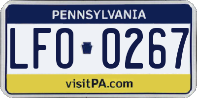 PA license plate LFO0267