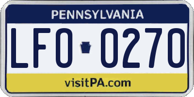 PA license plate LFO0270