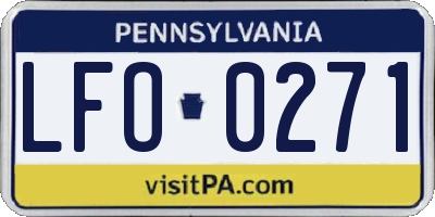 PA license plate LFO0271