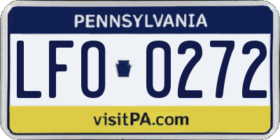 PA license plate LFO0272