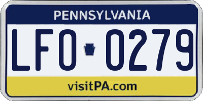 PA license plate LFO0279