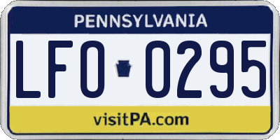 PA license plate LFO0295