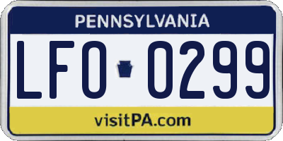 PA license plate LFO0299