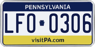 PA license plate LFO0306
