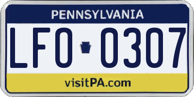 PA license plate LFO0307