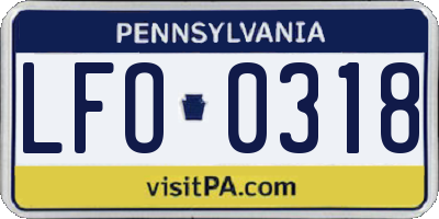 PA license plate LFO0318