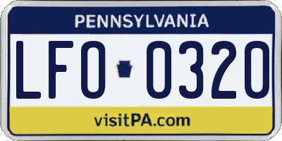 PA license plate LFO0320
