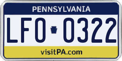 PA license plate LFO0322
