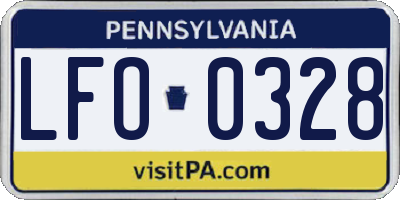 PA license plate LFO0328