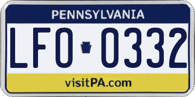 PA license plate LFO0332