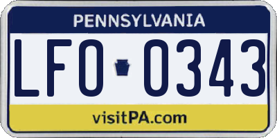 PA license plate LFO0343