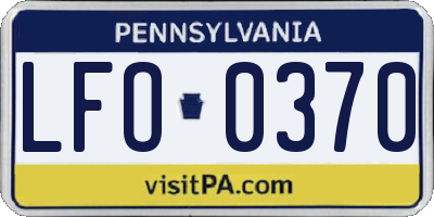 PA license plate LFO0370