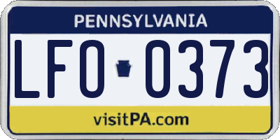 PA license plate LFO0373