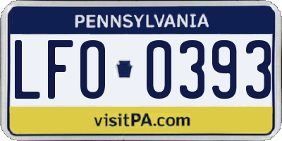 PA license plate LFO0393