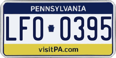 PA license plate LFO0395