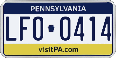 PA license plate LFO0414