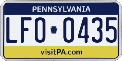 PA license plate LFO0435