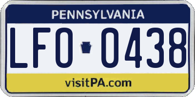 PA license plate LFO0438