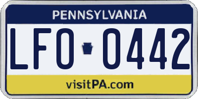 PA license plate LFO0442
