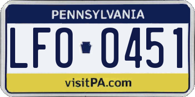PA license plate LFO0451