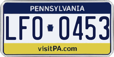 PA license plate LFO0453