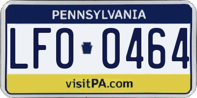 PA license plate LFO0464