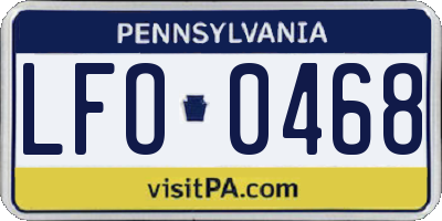 PA license plate LFO0468
