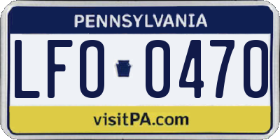 PA license plate LFO0470